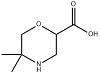 2-Morpholinecarboxylic acid, 5,5-dimethyl- Struktur