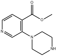 4-Pyridinecarboxylic acid, 3-(1-piperazinyl)-, methyl ester Struktur