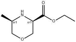 3-Morpholinecarboxylic acid, 5-methyl-,ethylester,(3R,5R)-rel- Struktur