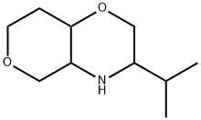 2H,5H-Pyrano[4,3-b]-1,4-oxazine, hexahydro-3-(1-methylethyl)- Struktur