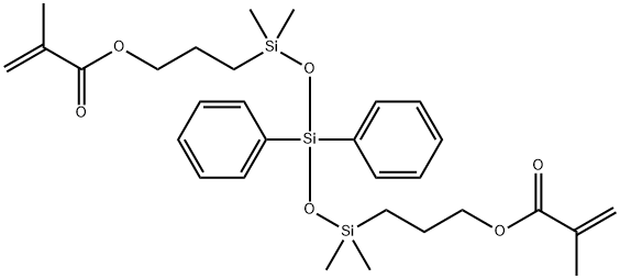 1,1'-[(1,1,5,5-Tetramethyl-3,3-diphenyl-1,5-trisiloxanediyl)di-3,1-propanediyl] 2-methyl-2-propenoate Struktur