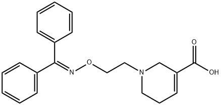 3-Pyridinecarboxylic acid, 1-[2-[[(diphenylmethylene)amino]oxy]ethyl]-1,2,5,6-tetrahydro- Struktur