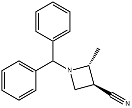 (2S,3R)-1-(diphenylmethyl)-2-methylazetidine-3-carbonitrile，rel- Struktur