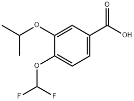 Benzoic acid, 4-(difluoromethoxy)-3-(1-methylethoxy)- Struktur