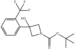 tert-butyl 3-hydroxy-3-[2-(trifluoromethyl)phenyl]azetidine-1-carboxylate Struktur