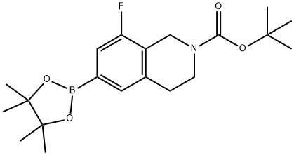 8-Fluoro-6-(4,4,5,5-tetramethyl-[1,3,2]dioxaborolan-2-yl)-3,4-dihydro-1H-isoquinoline-2-carboxylic acid tert-butyl e Struktur