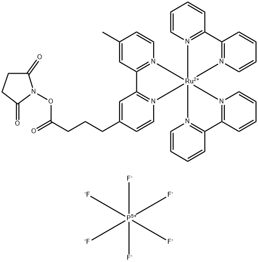 Tris(2,2’-bipyridyl) ruthenium NHS ester Struktur