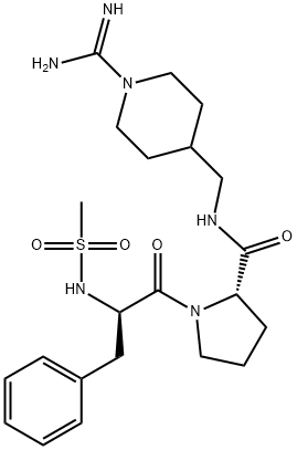 L-Prolinamide, N-(methylsulfonyl)-D-phenylalanyl-N-[[1-(aminoiminomethyl)-4-piperidinyl]methyl]- Struktur