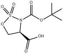 1,2,3-Oxathiazolidine-3,4-dicarboxylic acid, 3-(1,1-dimethylethyl) ester, 2,2-dioxide, (4R)- Struktur