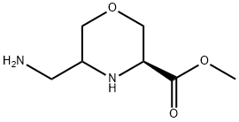 3-Morpholinecarboxylic acid, 5-(aminomethyl)-,methylester,(3S)- Struktur