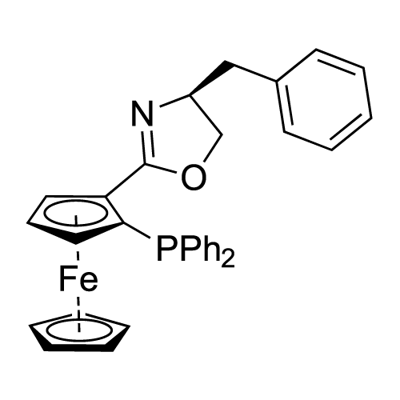 (2R)-1-[(4S)-4,5-dihydro-4-(phenylMethyl)-2-oxazolyl]-2-(diphenylphosphino)-Ferrocene Struktur