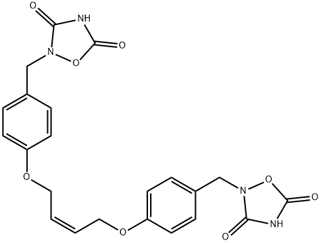 1,2,4-Oxadiazolidine-3,5-dione, 2,2'-[(2Z)-2-butene-1,4-diylbis(oxy-4,1-phenylenemethylene)]bis- Struktur