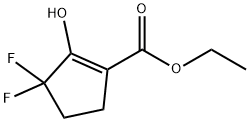 1-Cyclopentene-1-carboxylic acid, 3,3-difluoro-2-hydroxy-, ethyl ester Struktur