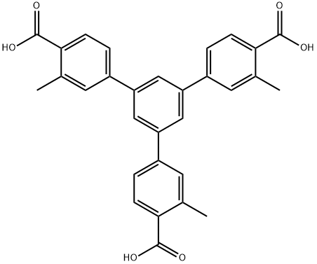 [1,1':3',1''-Terphenyl]-4,4''-dicarboxylic acid, 5'-(4-carboxy-3-methylphenyl)-3,3''-dimethyl- Structure