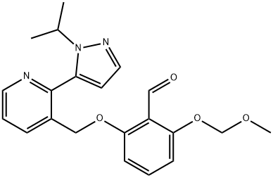 Benzaldehyde, 2-(methoxymethoxy)-6-[[2-[1-(1-methylethyl)-1H-pyrazol-5-yl]-3-pyridinyl]methoxy]- Struktur