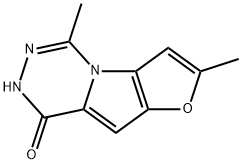 2,5-dimethylfuro[2',3':4,5pyrrolo[1,2-d[1,2,4triazin-8(7H)-one Struktur