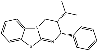 2H-Pyrimido[2,1-b]benzothiazole, 3,4-dihydro-3-(1-methylethyl)-2-phenyl-, (2R,3S)- Struktur