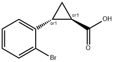 rel-(1R,2R)-2-(2-Bromophenyl)cyclopropane-1-carboxylic acid Struktur