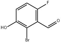 2-Bromo-6-fluoro-3-hydroxy-benzaldehyde Struktur