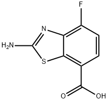 2-amino-4-fluoro-1,3-benzothiazole-7-carboxylic acid Struktur