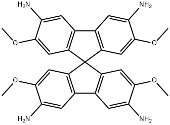 2,2',7,7'-tetramethoxy-9,9'-spirobi[fluorene]-3,3',6,6'-tetraamine Struktur