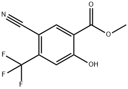 5-Cyano-2-hydroxy-4-trifluoromethyl-benzoic acid methyl ester Struktur