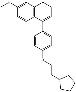 1-{2-[4-(6-METHOXY-3,4-DIHYDRO-1-NAFTYL)FENOXY]ETHYL}PYRROLIDINE Struktur