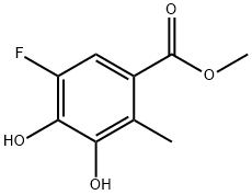 Benzoic acid, 5-fluoro-3,4-dihydroxy-2-methyl-, methyl ester Struktur