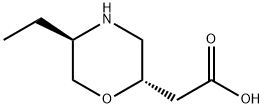 2-Morpholineaceticacid,5-ethyl-,(2S-trans)- Struktur