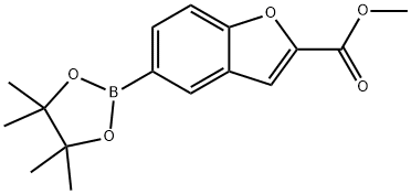 Methyl 5-(tetramethyl-1,3,2-dioxaborolan-2-yl)-1-benzofuran-2-carboxylate Struktur