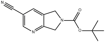 6H-Pyrrolo[3,4-b]pyridine-6-carboxylic acid, 3-cyano-5,7-dihydro-, 1,1-dimethylethyl ester Struktur