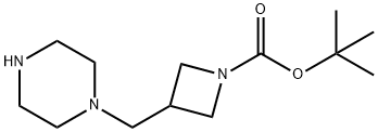 tert-butyl 3-((piperazin-1-yl)methyl)azetidine-1-carboxylate Struktur