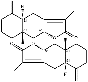 [9a,9'a(2H,2'H)-Binaphtho[2,3-b]furan]-2,2'-dione, 4,4',4a,4'a,5,5',6,6',7,7',8,8',8a,8'a,9,9'-hexadecahydro-3,3',8a,8'a-tetramethyl-5,5'-bis(methylene)-, (4aR,4'aR,8aS,8'aS,9aR,9'aR)- Struktur