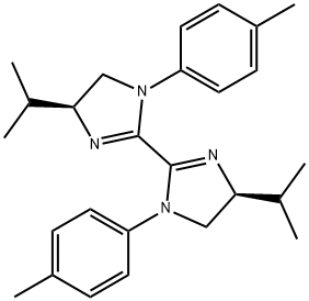 2,2'-Bi-1H-imidazole, 4,4',5,5'-tetrahydro-4,4'-bis(1-methylethyl)-1,1'-bis(4-methylphenyl)-, (4S,4'S)- Struktur