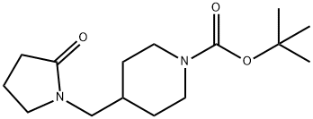 1-Piperidinecarboxylic acid, 4-[(2-oxo-1-pyrrolidinyl)methyl]-, 1,1-dimethylethyl ester Struktur