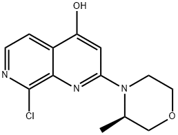 1,7-Naphthyridin-4-ol, 8-chloro-2-[(3R)-3-methyl-4-morpholinyl]- Struktur