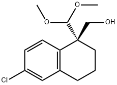 1-Naphthalenemethanol, 6-chloro-1-(dimethoxymethyl)-1,2,3,4-tetrahydro-, (1R)- Struktur