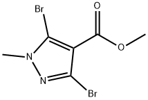 1H-Pyrazole-4-carboxylic acid, 3,5-dibromo-1-methyl-, methyl ester Struktur