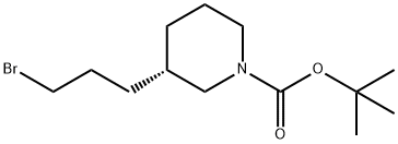 1-Piperidinecarboxylic acid, 3-(3-bromopropyl)-, 1,1-dimethylethyl ester, (3S)- Struktur