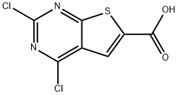 2,4-dichlorothieno[2,3-d]pyrimidine-6-carboxylic acid Struktur