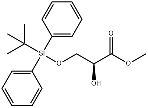 Propanoic acid, 3-[[(1,1-dimethylethyl)diphenylsilyl]oxy]-2-hydroxy-, methyl ester, (2S)- Struktur