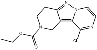 Pyrido[4',3':3,4]pyrazolo[1,5-a]pyrazine-2(1H)-carboxylic acid, 10-chloro-3,4-dihydro-, ethyl ester Struktur