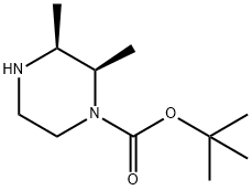 1-Piperazinecarboxylic acid, 2,3-dimethyl-, 1,1-dimethylethyl ester, (2R,3S)- Struktur