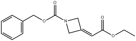 Benzyl 3-(2-ethoxy-2-oxoethylidene)azetidine-1-carboxylate Struktur