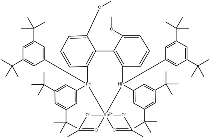 Ru(OAc)2((R)-3,5-t-Bu-MeOBIPHEP) Struktur