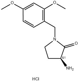 (S)-3-Amino-1-(2,4-dimethoxybenzyl) pyrrolidin-2-one hcl Struktur