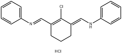 Benzenamine, N-[[2-chloro-3-[(3E)-(phenylamino)methylene]-1-cyclohexen-1-yl]methylene]-, hydrochloride (1:1) Struktur