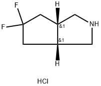 rac-(3aR,6aS)-5,5-difluoro-octahydrocyclopenta[c]pyrrole hydrochloride, cis Struktur