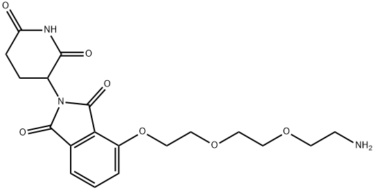 4-[2-[2-(2-aminoethoxy)ethoxy]ethoxy]-2-(2,6-dioxopiperidin-3-yl)isoindole-1,3-dione Struktur