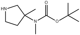 Carbamic acid, methyl(3-methyl-3-pyrrolidinyl)-, 1,1-dimethylethyl ester Struktur